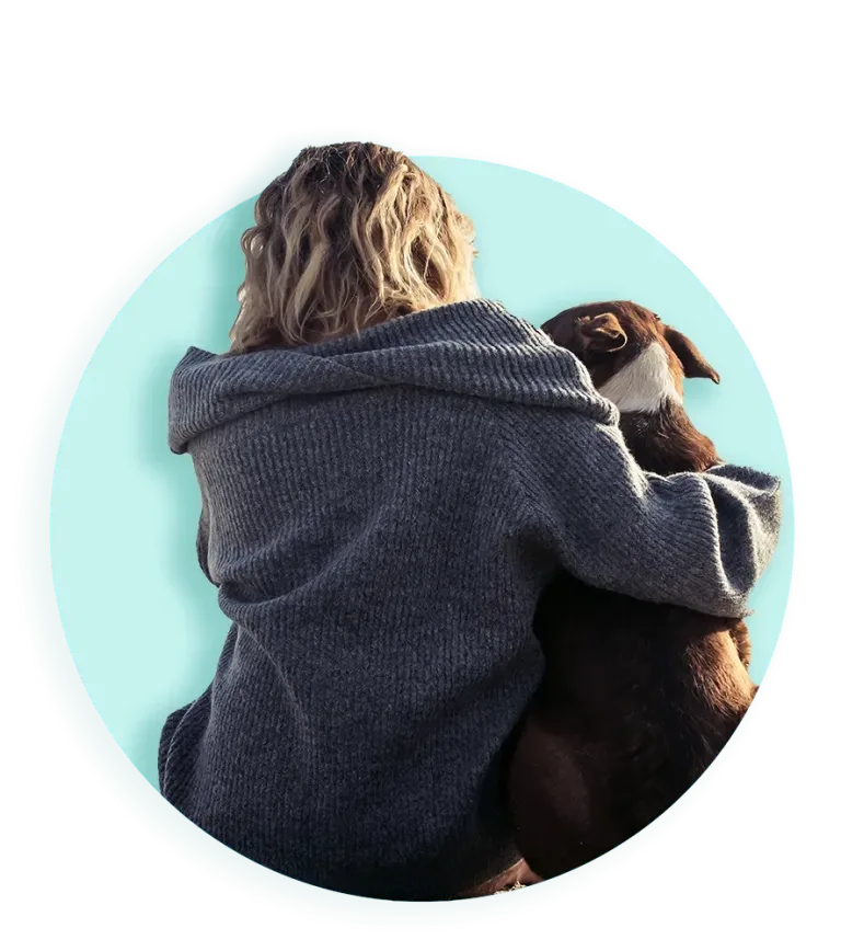 2026 885 banner knuffel hond samen dier mens