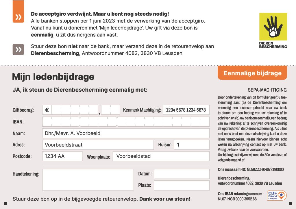 Zo ziet Mijn ledenbijdrage er uit.