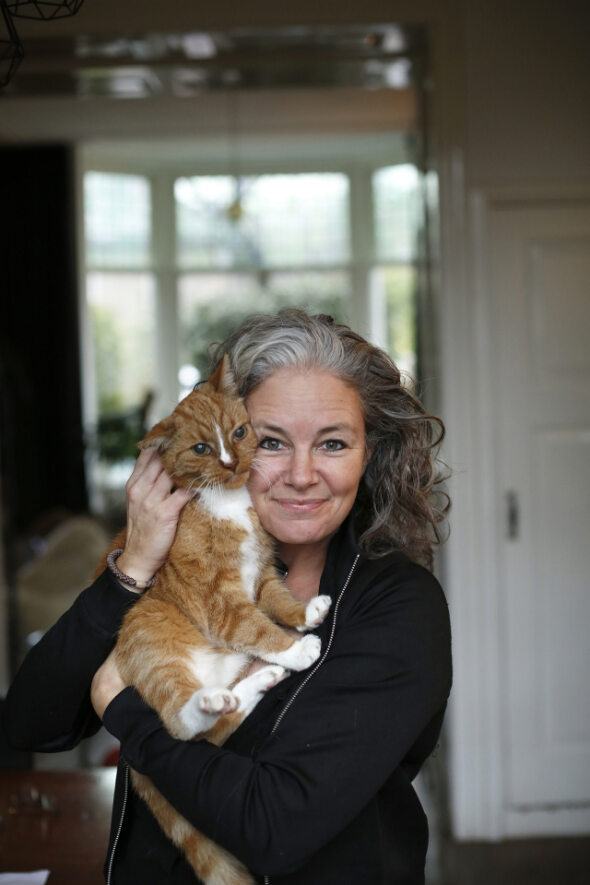 Martine met haar kat