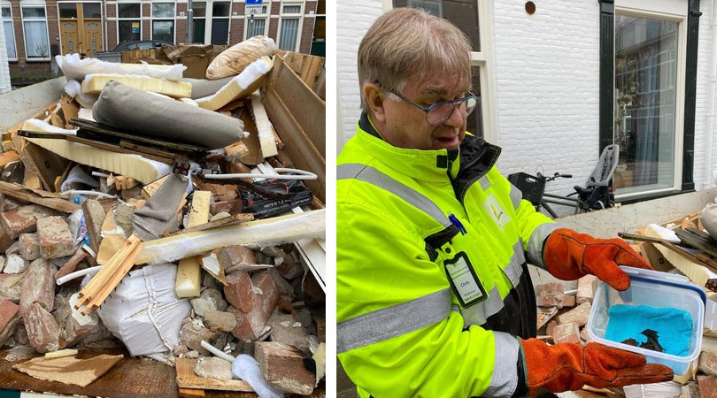 De rommel waar de vleermuis in werd gevonden