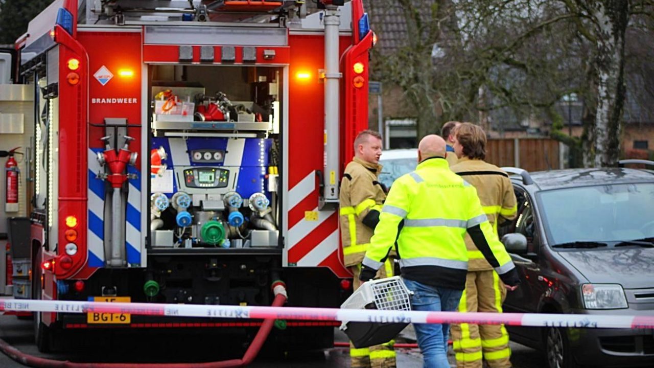 Kat uit een brandende woning gehaald