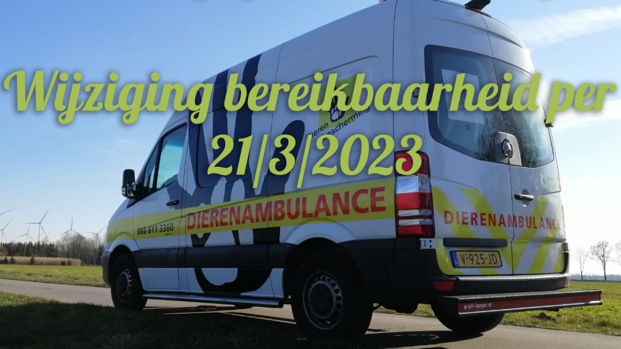 BELANGRIJK: WIJZIGING BEREIKBAARHEID per 21/3/2023